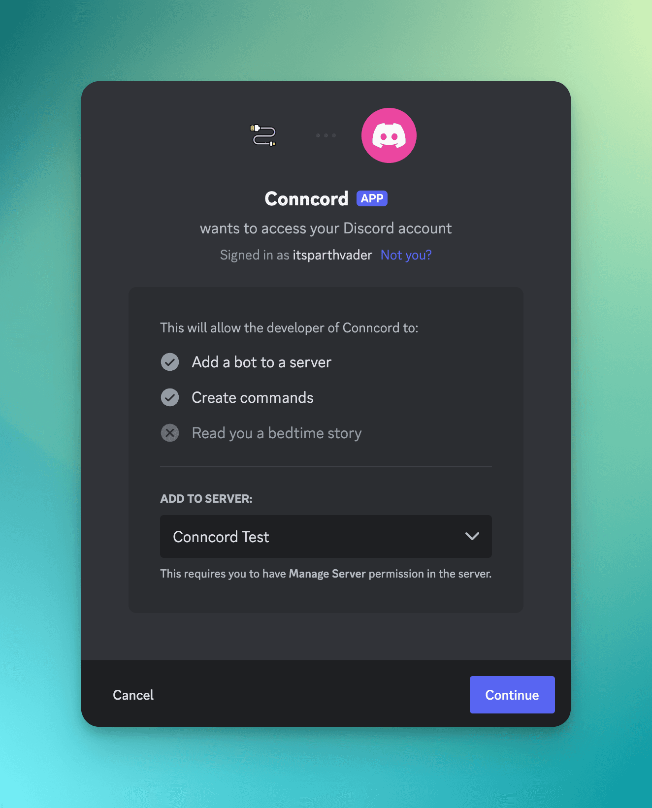 Invite Conncord to your Discord Server