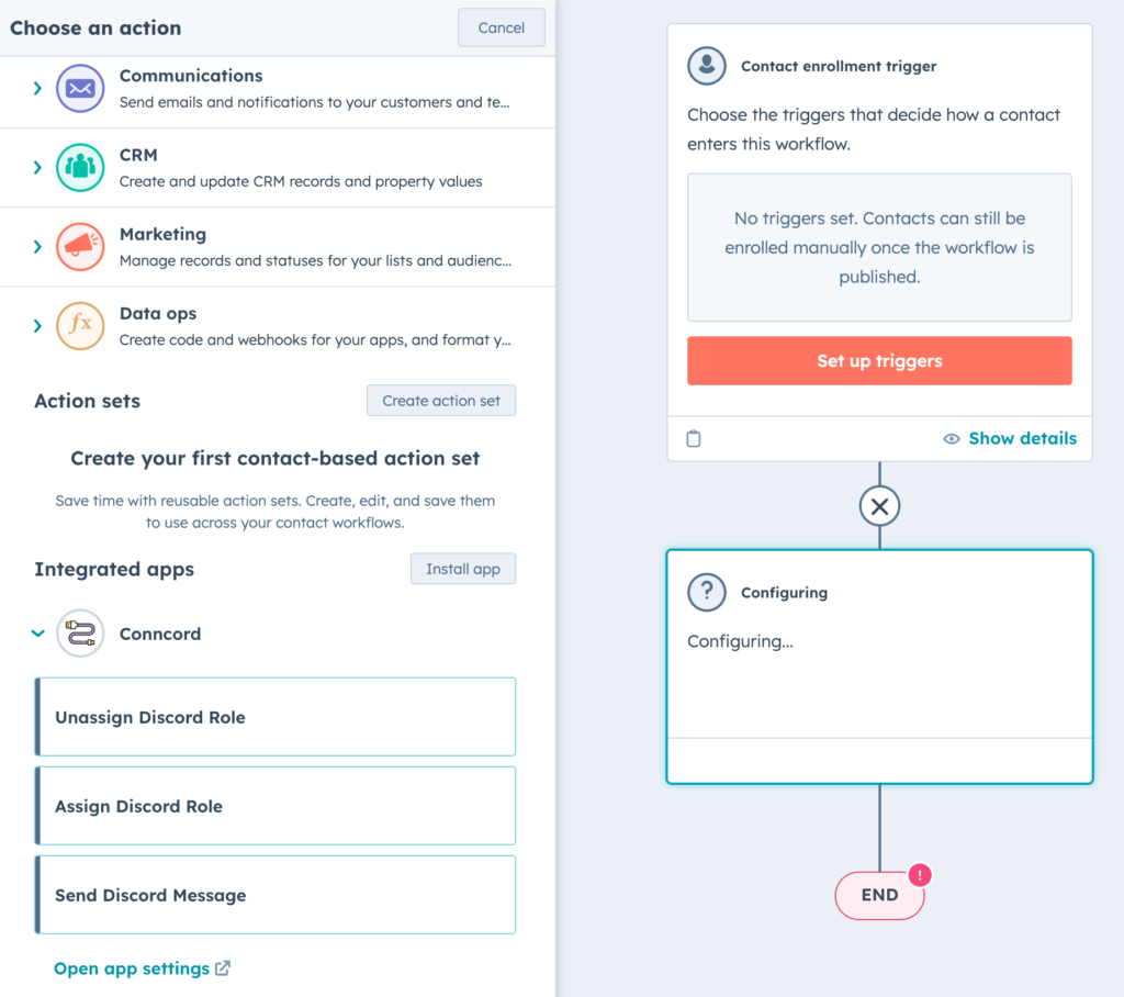 Conncord actions for Discord integration